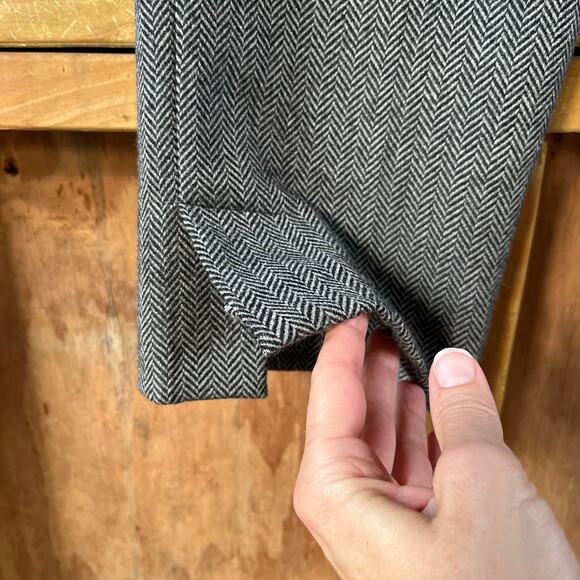 Jillian Jones Women's Vintage 100% Wool Grey Herringbone Dress Pants Size 6 - Picture 4 of 9